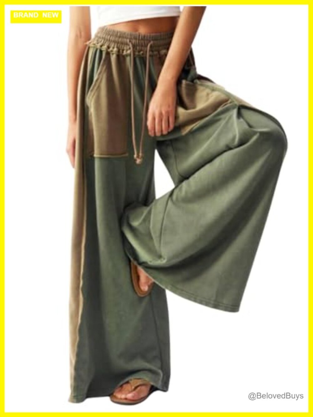 Wide Leg Baggy Sweatpants High Waist Drawstring Flowy Palazzo Pants